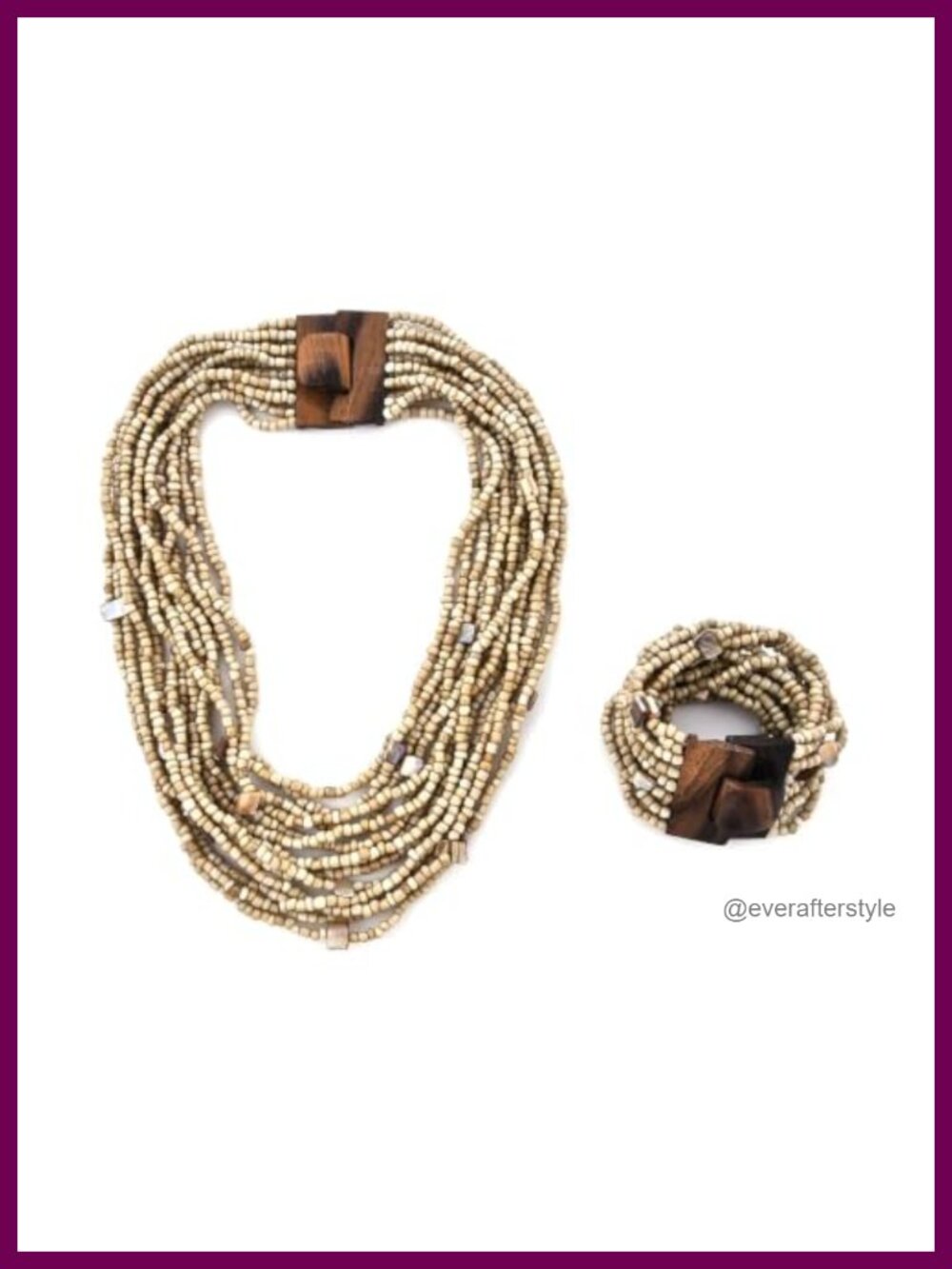 Boho Seed Bead Necklace Bracelet Set Women Jewelry Multi Strand